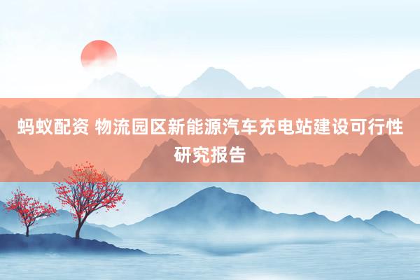 蚂蚁配资 物流园区新能源汽车充电站建设可行性研究报告