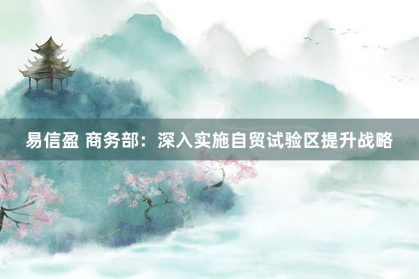 易信盈 商务部：深入实施自贸试验区提升战略